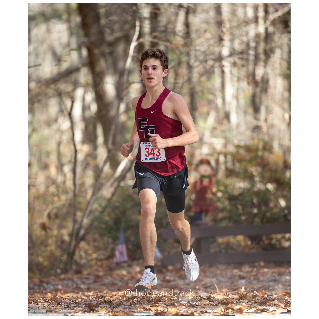 Andrew Parisi, East Greenwich, at 2024 RIIL Cross Country Class Championships at Ponaganset High School, North Scituate, Rhode Island on October 26, 2024 title=