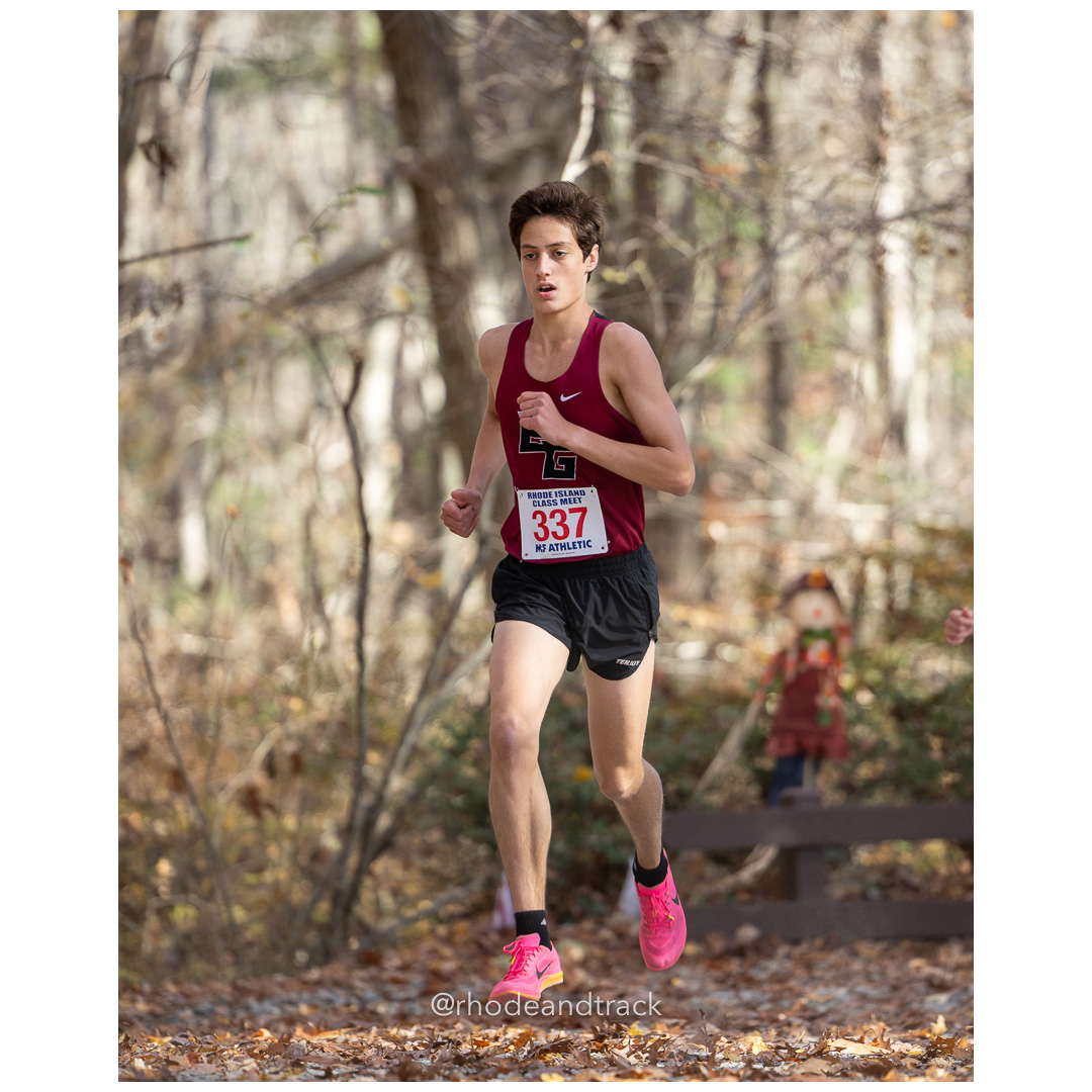 James Marcaccio, East Greenwich, at 2024 RIIL Cross Country Class Championships at Ponaganset High School, North Scituate, Rhode Island on October 26, 2024 title=