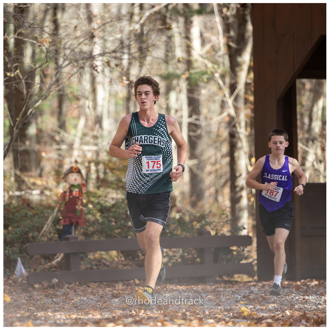 Nick Wilusz, Chariho, at 2024 RIIL Cross Country Class Championships at Ponaganset High School, North Scituate, Rhode Island on October 26, 2024 title=