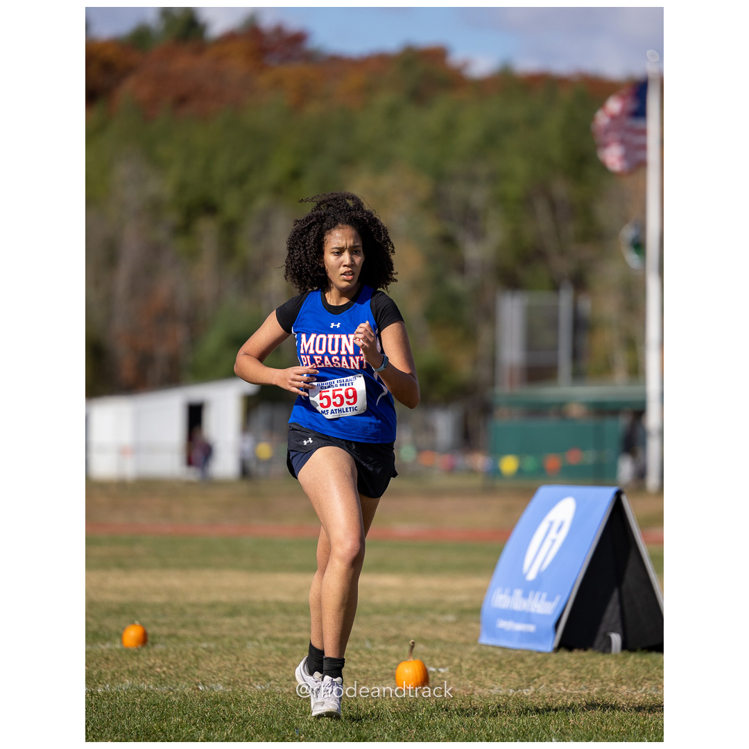 Lara Freitas Da Luz, Mount Pleasant, at 2024 RIIL Cross Country Class Championships at Ponaganset High School, North Scituate, Rhode Island on October 26, 2024 title=