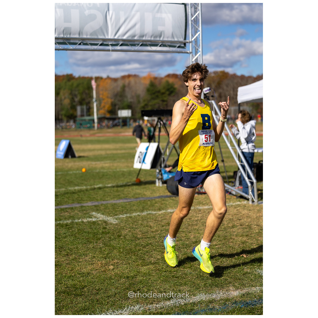 Myles Napolitano, Barrington, at 2024 RIIL Cross Country Class Championships at Ponaganset High School, North Scituate, Rhode Island on October 26, 2024 title=