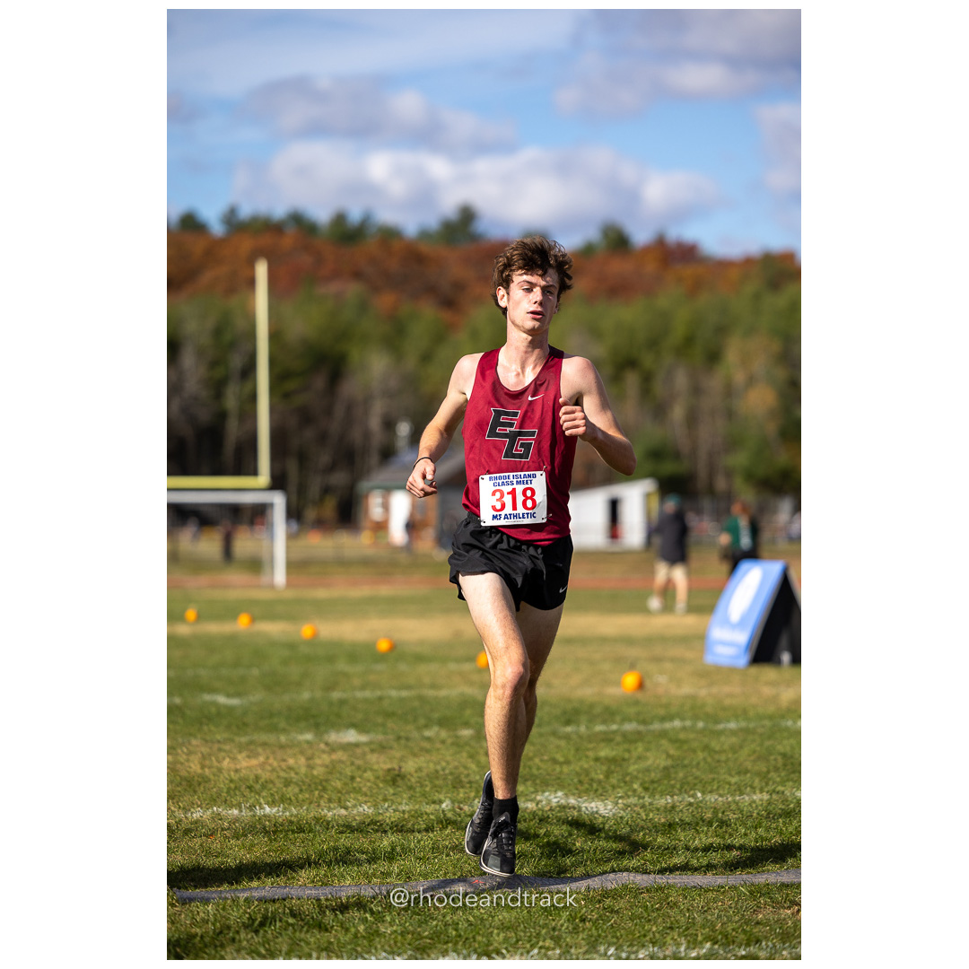 Luke Allen, East Greenwich, at 2024 RIIL Cross Country Class Championships at Ponaganset High School, North Scituate, Rhode Island on October 26, 2024 title=