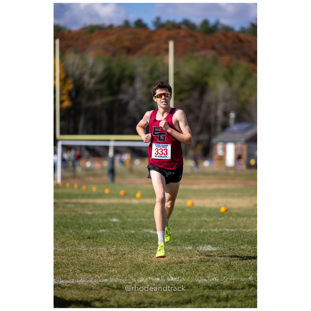 David Hayes, East Greenwich, at 2024 RIIL Cross Country Class Championships at Ponaganset High School, North Scituate, Rhode Island on October 26, 2024 title=