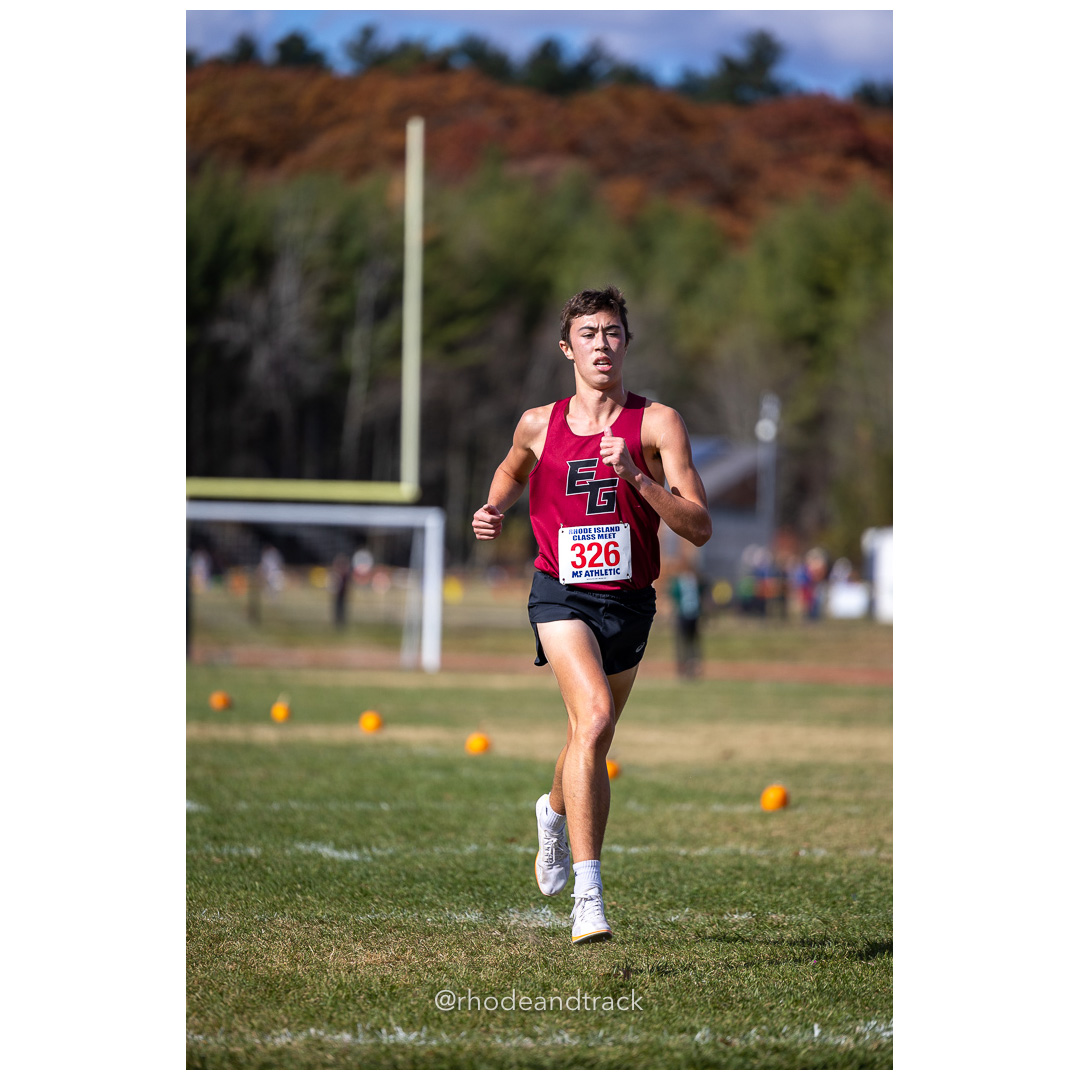 Brody Fahys, East Greenwich, at 2024 RIIL Cross Country Class Championships at Ponaganset High School, North Scituate, Rhode Island on October 26, 2024 title=