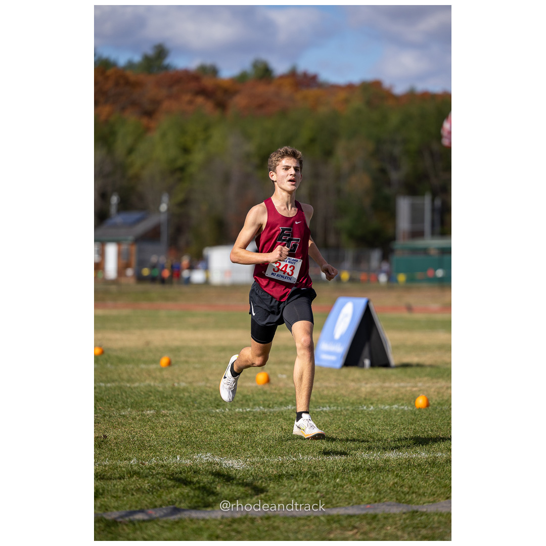 Andrew Parisi, East Greenwich, at 2024 RIIL Cross Country Class Championships at Ponaganset High School, North Scituate, Rhode Island on October 26, 2024 title=