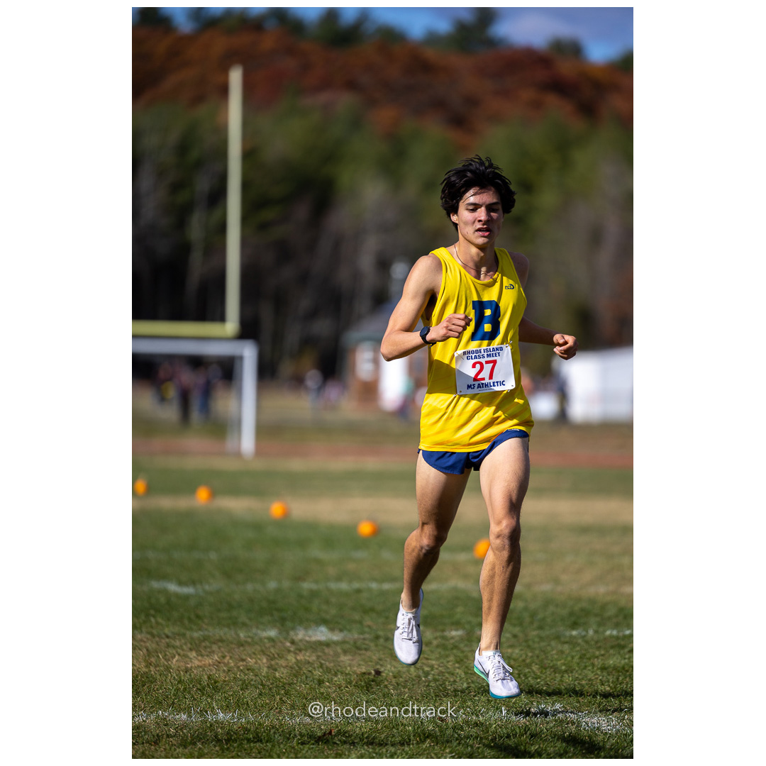 Daniel Chun, Barrington, at 2024 RIIL Cross Country Class Championships at Ponaganset High School, North Scituate, Rhode Island on October 26, 2024 title=