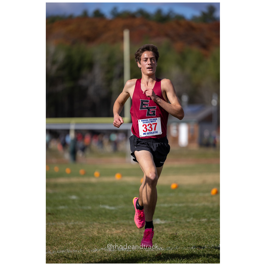 James Marcaccio, East Greenwich, at 2024 RIIL Cross Country Class Championships at Ponaganset High School, North Scituate, Rhode Island on October 26, 2024 title=
