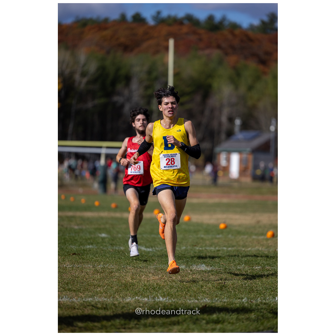 Michael Chun, Barrington, at 2024 RIIL Cross Country Class Championships at Ponaganset High School, North Scituate, Rhode Island on October 26, 2024 title=
