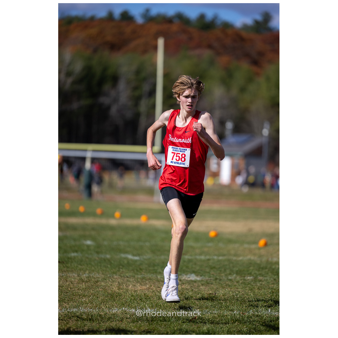 Jack Marston, Portsmouth, at 2024 RIIL Cross Country Class Championships at Ponaganset High School, North Scituate, Rhode Island on October 26, 2024 title=