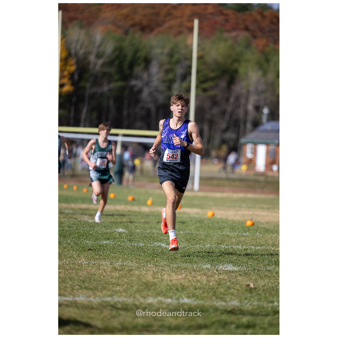 Jackson Cicchinelli, Mount Hope, at 2024 RIIL Cross Country Class Championships at Ponaganset High School, North Scituate, Rhode Island on October 26, 2024 title=