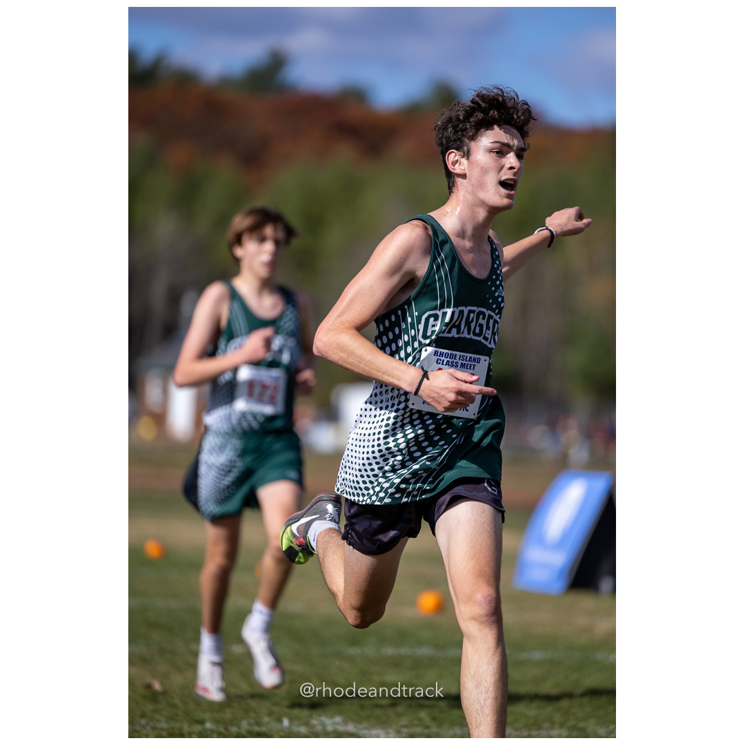 Isaac Graham, Chariho, at 2024 RIIL Cross Country Class Championships at Ponaganset High School, North Scituate, Rhode Island on October 26, 2024 title=