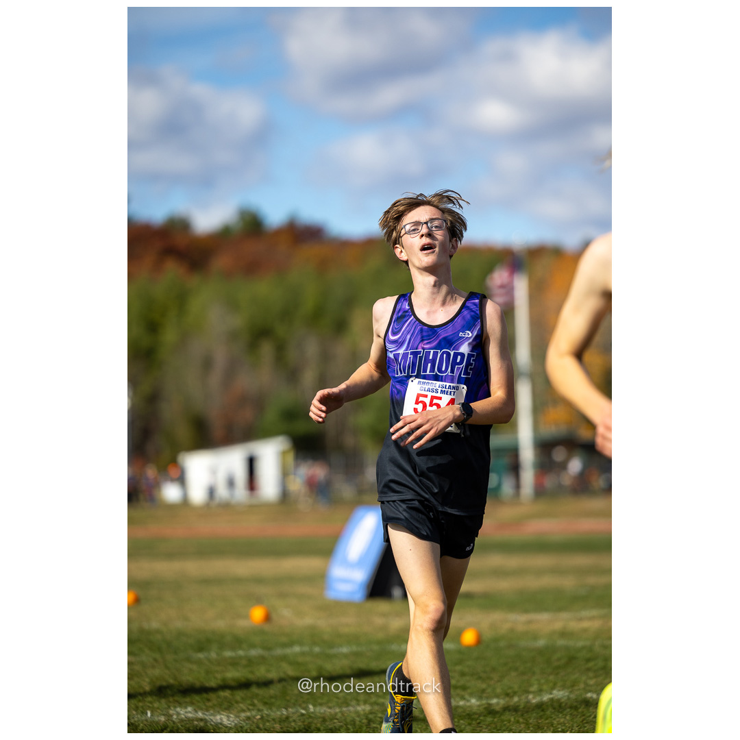 Gavin Stegall, Mount Hope, at 2024 RIIL Cross Country Class Championships at Ponaganset High School, North Scituate, Rhode Island on October 26, 2024 title=