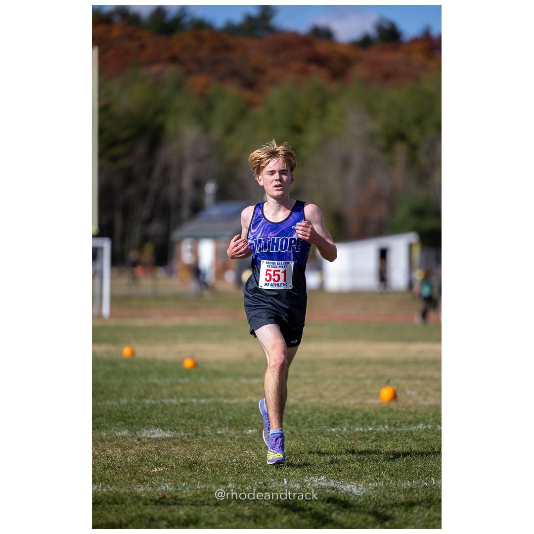 Tyler Scarborough, Mount Hope, at 2024 RIIL Cross Country Class Championships at Ponaganset High School, North Scituate, Rhode Island on October 26, 2024 title=