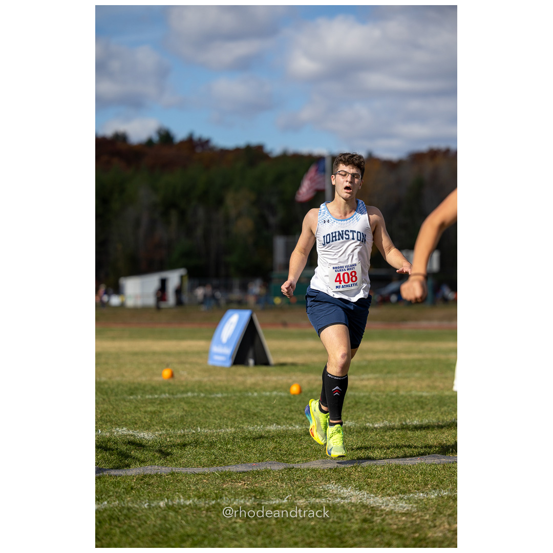 Ryan Capraro, Johnston, at 2024 RIIL Cross Country Class Championships at Ponaganset High School, North Scituate, Rhode Island on October 26, 2024 title=