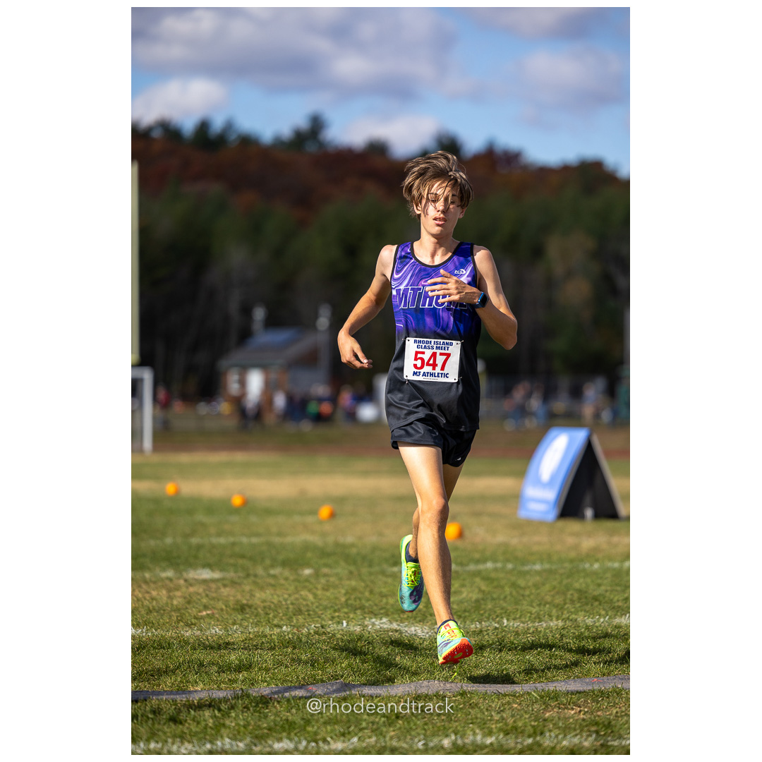 Jackson Lopes, Mount Hope, at 2024 RIIL Cross Country Class Championships at Ponaganset High School, North Scituate, Rhode Island on October 26, 2024 title=