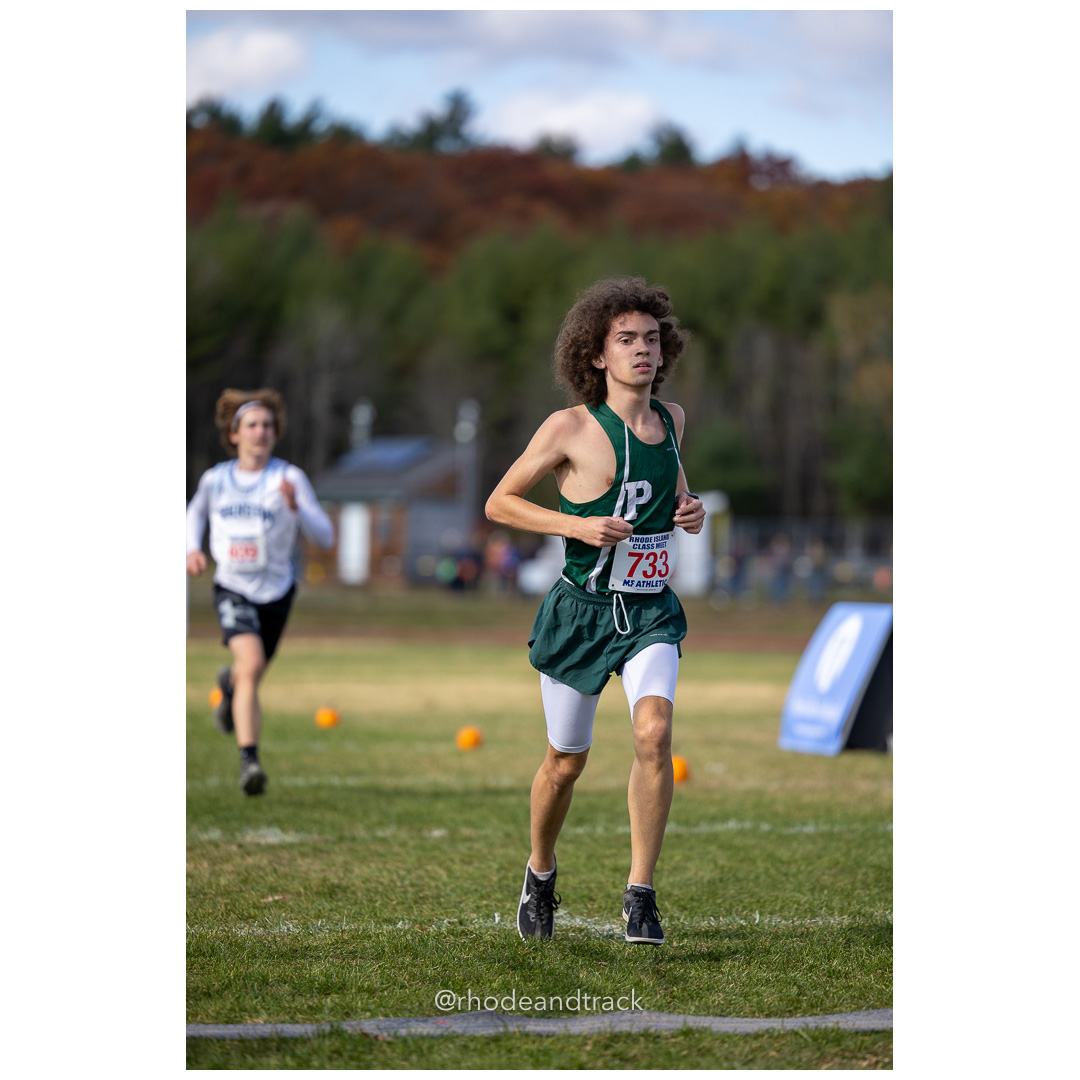 Jaycob DeRoche, Ponaganset, at 2024 RIIL Cross Country Class Championships at Ponaganset High School, North Scituate, Rhode Island on October 26, 2024 title=