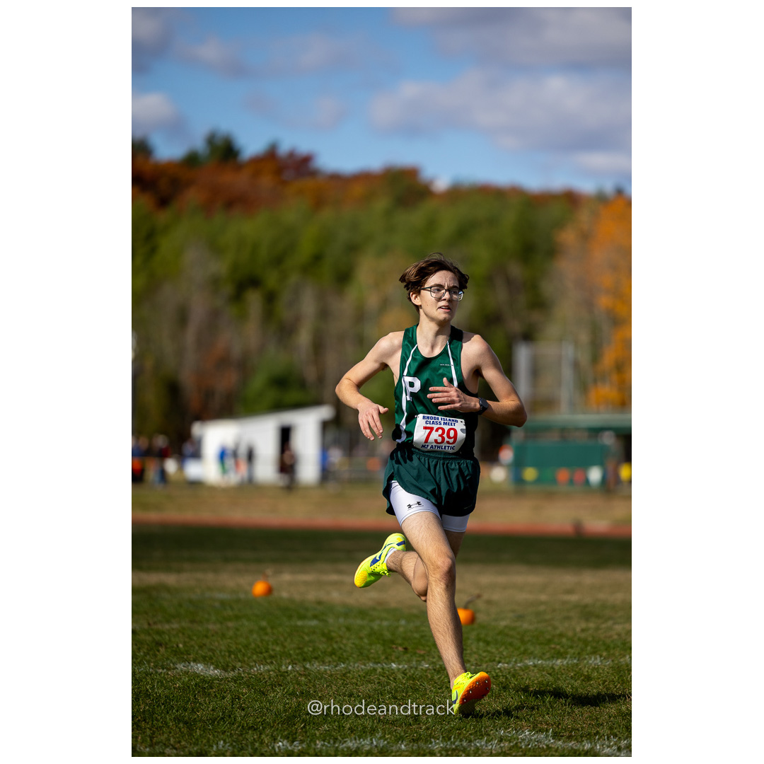 Aiden Grace, Ponaganset, at 2024 RIIL Cross Country Class Championships at Ponaganset High School, North Scituate, Rhode Island on October 26, 2024 title=