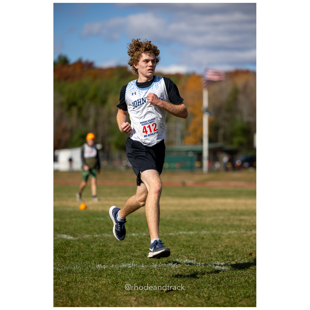 Hollan Rodgers, Johnston, at 2024 RIIL Cross Country Class Championships at Ponaganset High School, North Scituate, Rhode Island on October 26, 2024 title=