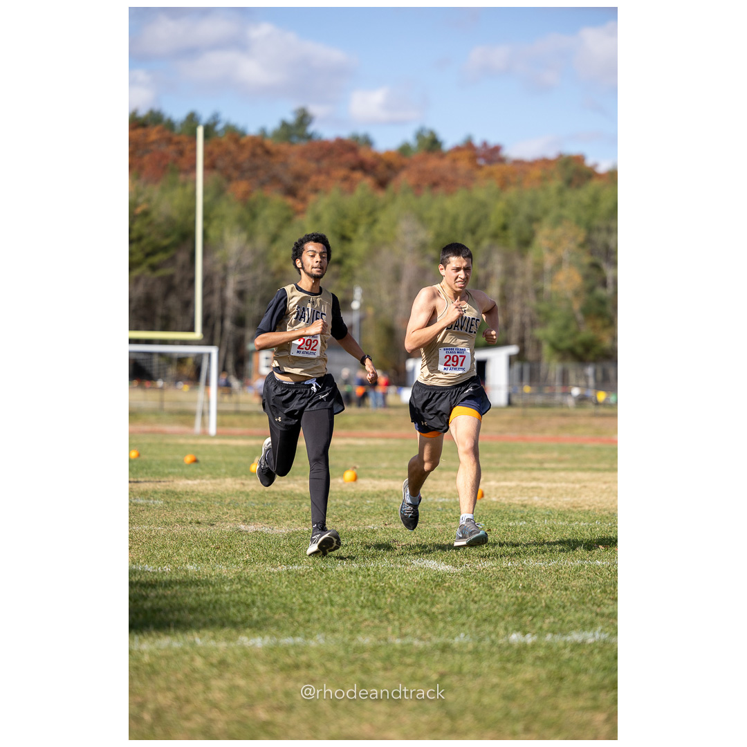 Paul Morris, Davies, Gian Ortega-Aleman, Davies, at 2024 RIIL Cross Country Class Championships at Ponaganset High School, North Scituate, Rhode Island on October 26, 2024 title=