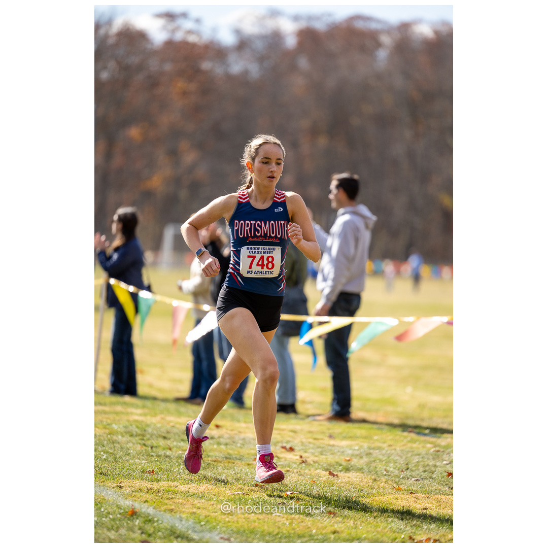 Allie Kaull, Portsmouth, at 2024 RIIL Cross Country Class Championships at Ponaganset High School, North Scituate, Rhode Island on October 26, 2024 title=