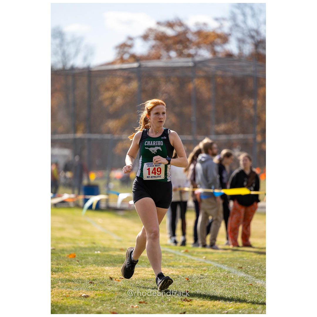 Chloe Grissom, Chariho, at 2024 RIIL Cross Country Class Championships at Ponaganset High School, North Scituate, Rhode Island on October 26, 2024 title=