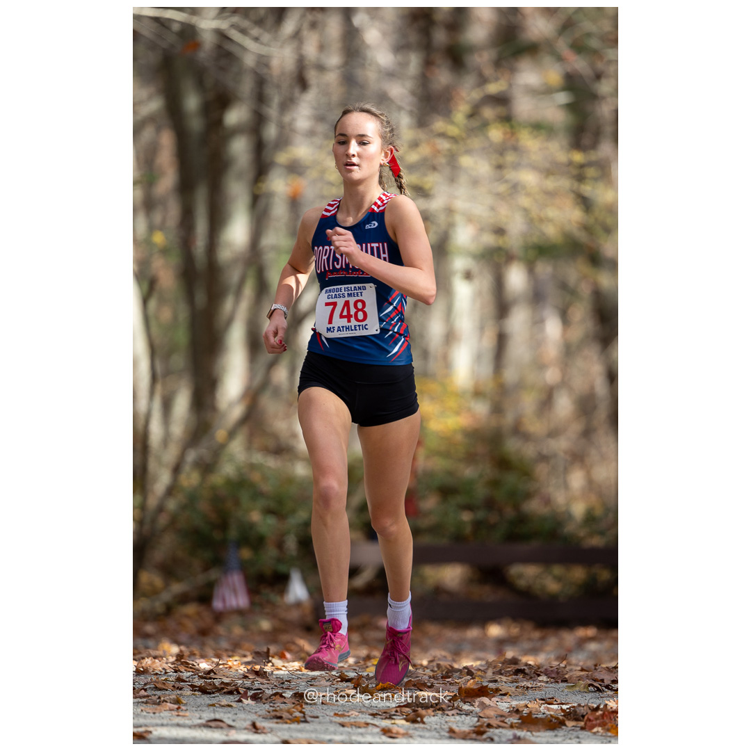 Allie Kaull, Portsmouth, at 2024 RIIL Cross Country Class Championships at Ponaganset High School, North Scituate, Rhode Island on October 26, 2024 title=