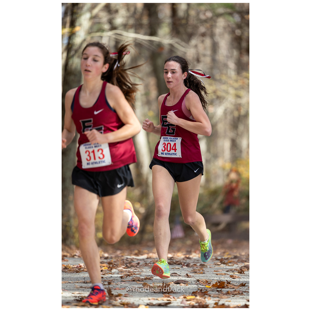 Emily Clarke, East Greenwich, at 2024 RIIL Cross Country Class Championships at Ponaganset High School, North Scituate, Rhode Island on October 26, 2024 title=