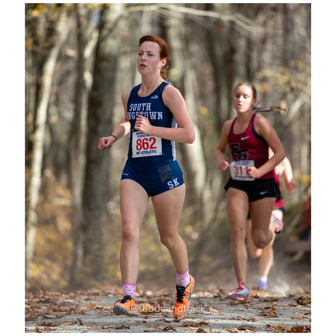 Aine Murrin, South Kingstown, at 2024 RIIL Cross Country Class Championships at Ponaganset High School, North Scituate, Rhode Island on October 26, 2024 title=