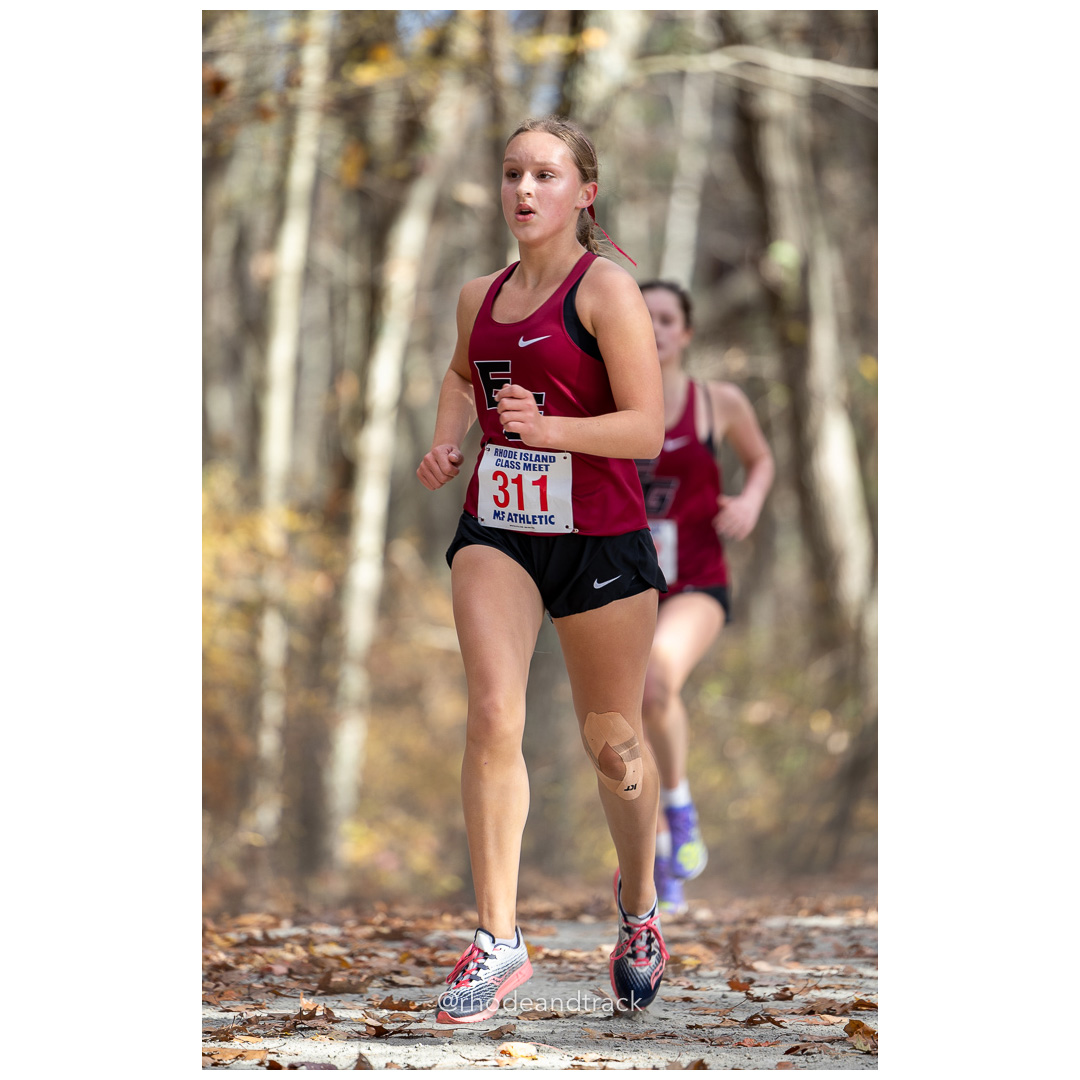 Kayla Siedliski, East Greenwich, at 2024 RIIL Cross Country Class Championships at Ponaganset High School, North Scituate, Rhode Island on October 26, 2024 title=