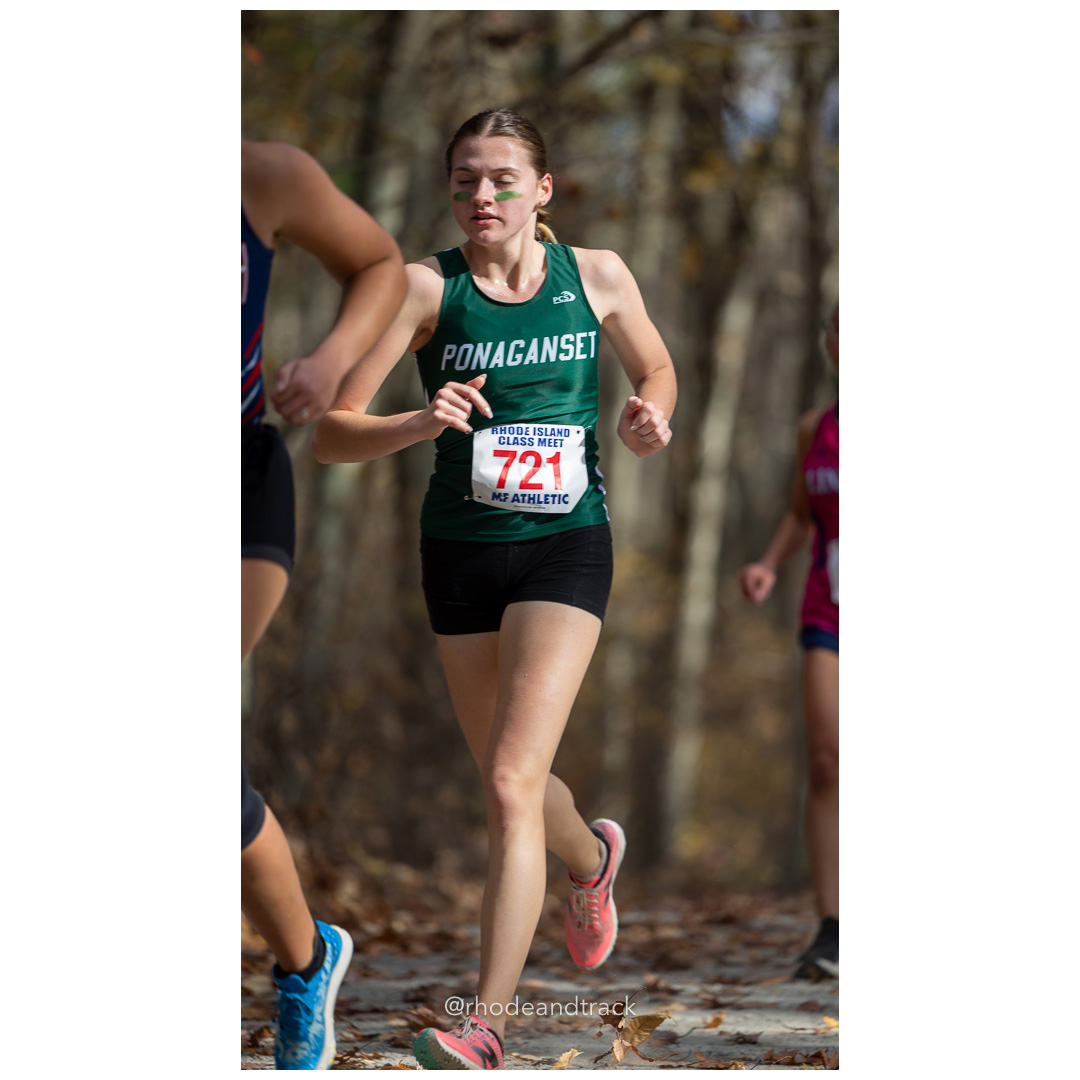 Briella Bailey, Ponaganset, at 2024 RIIL Cross Country Class Championships at Ponaganset High School, North Scituate, Rhode Island on October 26, 2024 title=