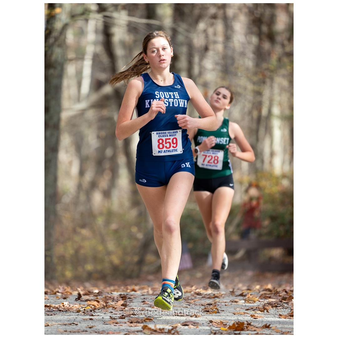 Maeve Maldonis, South Kingstown, at 2024 RIIL Cross Country Class Championships at Ponaganset High School, North Scituate, Rhode Island on October 26, 2024 title=
