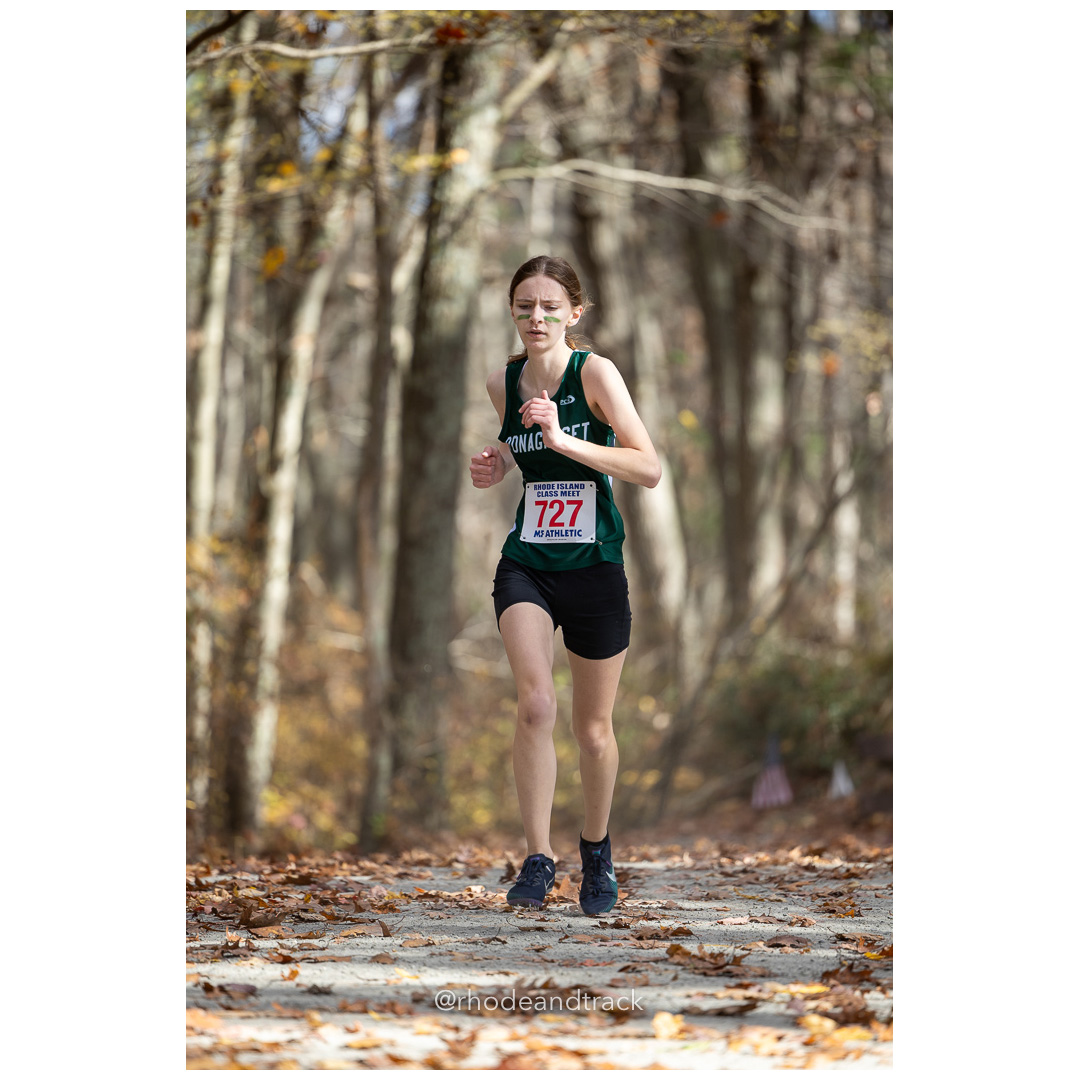 Leah Seddon, Ponaganset, at 2024 RIIL Cross Country Class Championships at Ponaganset High School, North Scituate, Rhode Island on October 26, 2024 title=