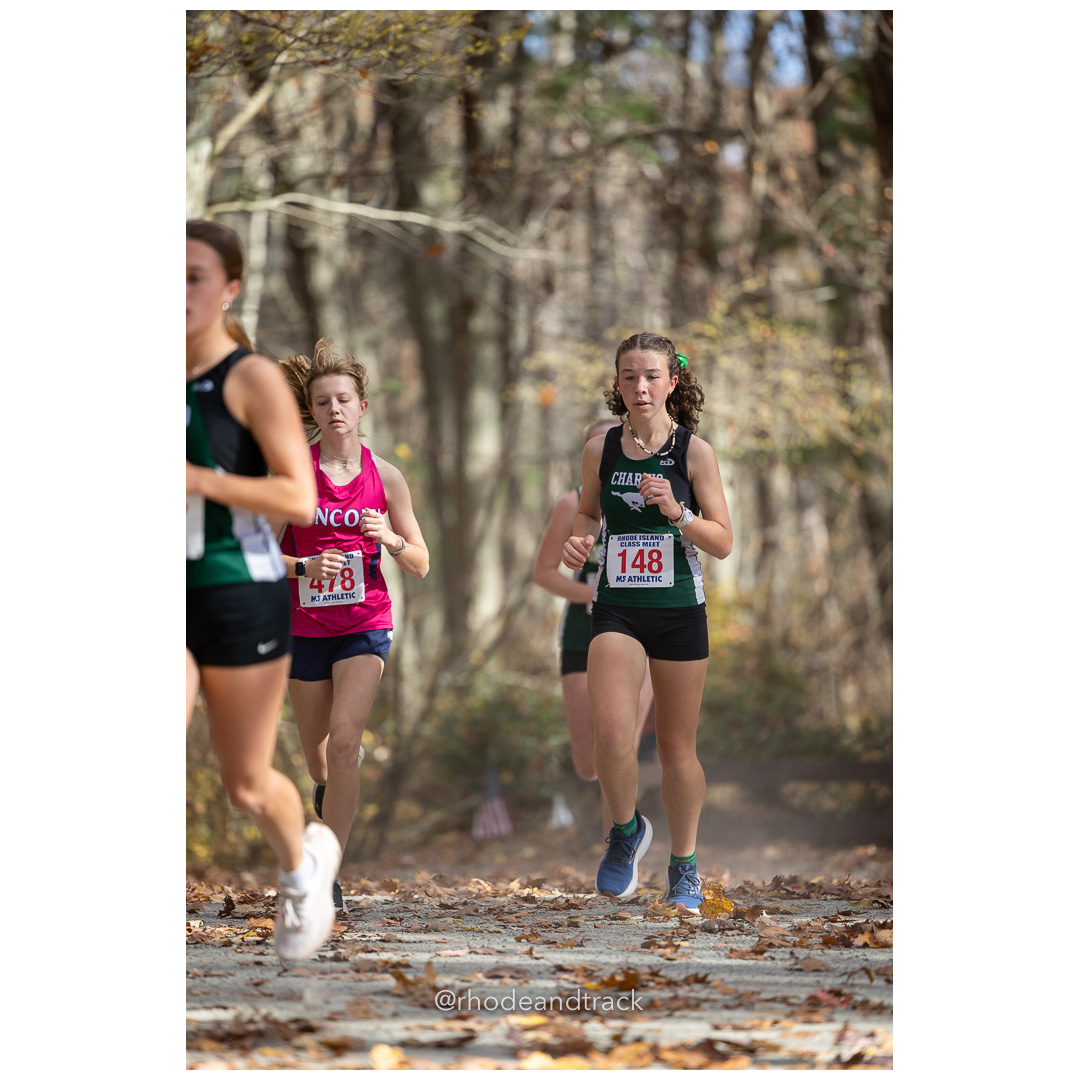 Aila Grant, Chariho, at 2024 RIIL Cross Country Class Championships at Ponaganset High School, North Scituate, Rhode Island on October 26, 2024 title=