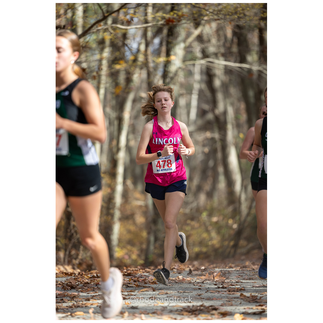 Hayden Lugar, Lincoln, at 2024 RIIL Cross Country Class Championships at Ponaganset High School, North Scituate, Rhode Island on October 26, 2024 title=