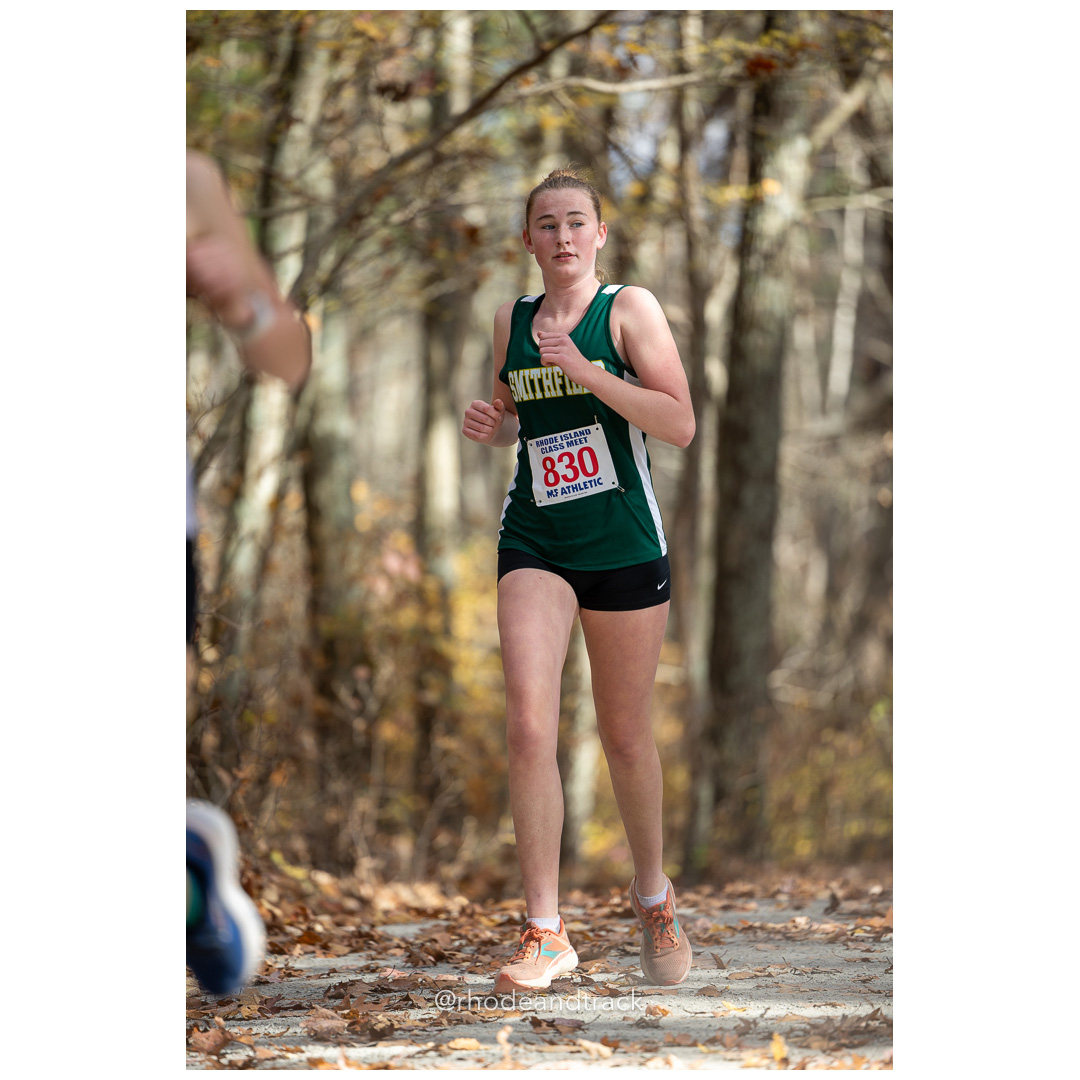 Annabelle Lally, Smithfield, at 2024 RIIL Cross Country Class Championships at Ponaganset High School, North Scituate, Rhode Island on October 26, 2024 title=