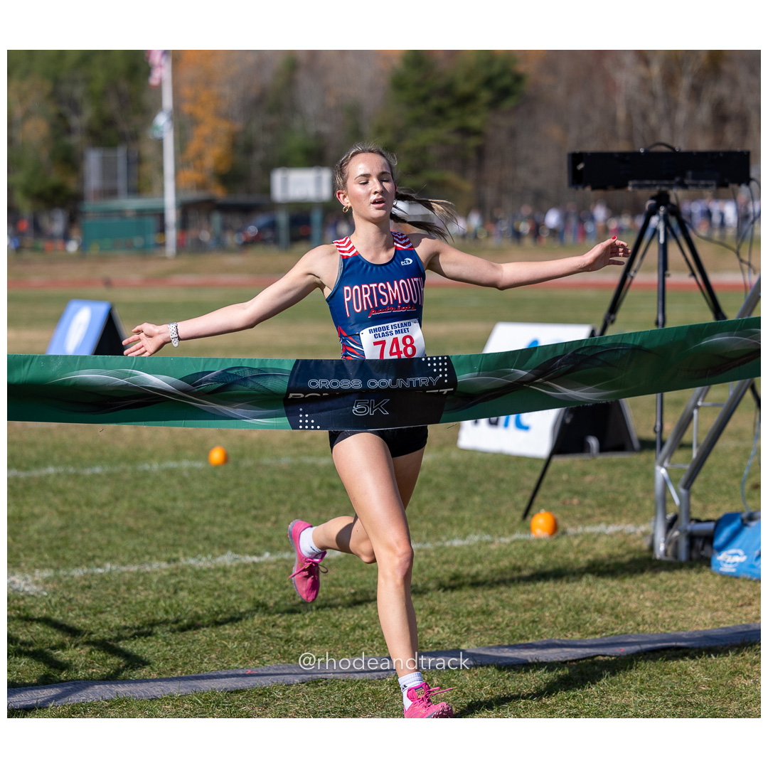 Allie Kaull, Portsmouth, wins Class B in 19:24.05 at 2024 RIIL Cross Country Class Championships at Ponaganset High School, North Scituate, Rhode Island on October 26, 2024 title=