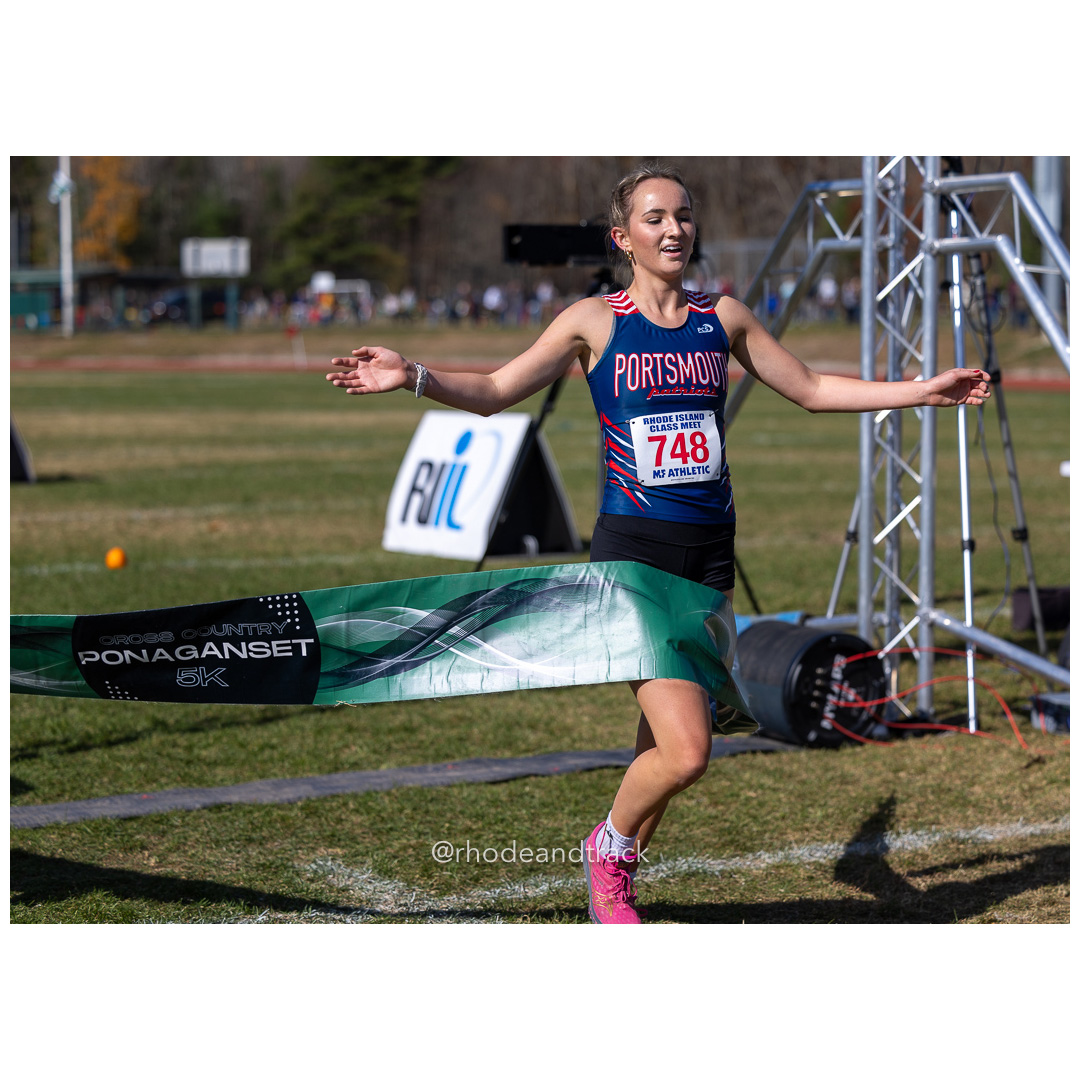 Allie Kaull, Portsmouth, wins Class B in 19:24.05 at 2024 RIIL Cross Country Class Championships at Ponaganset High School, North Scituate, Rhode Island on October 26, 2024 title=