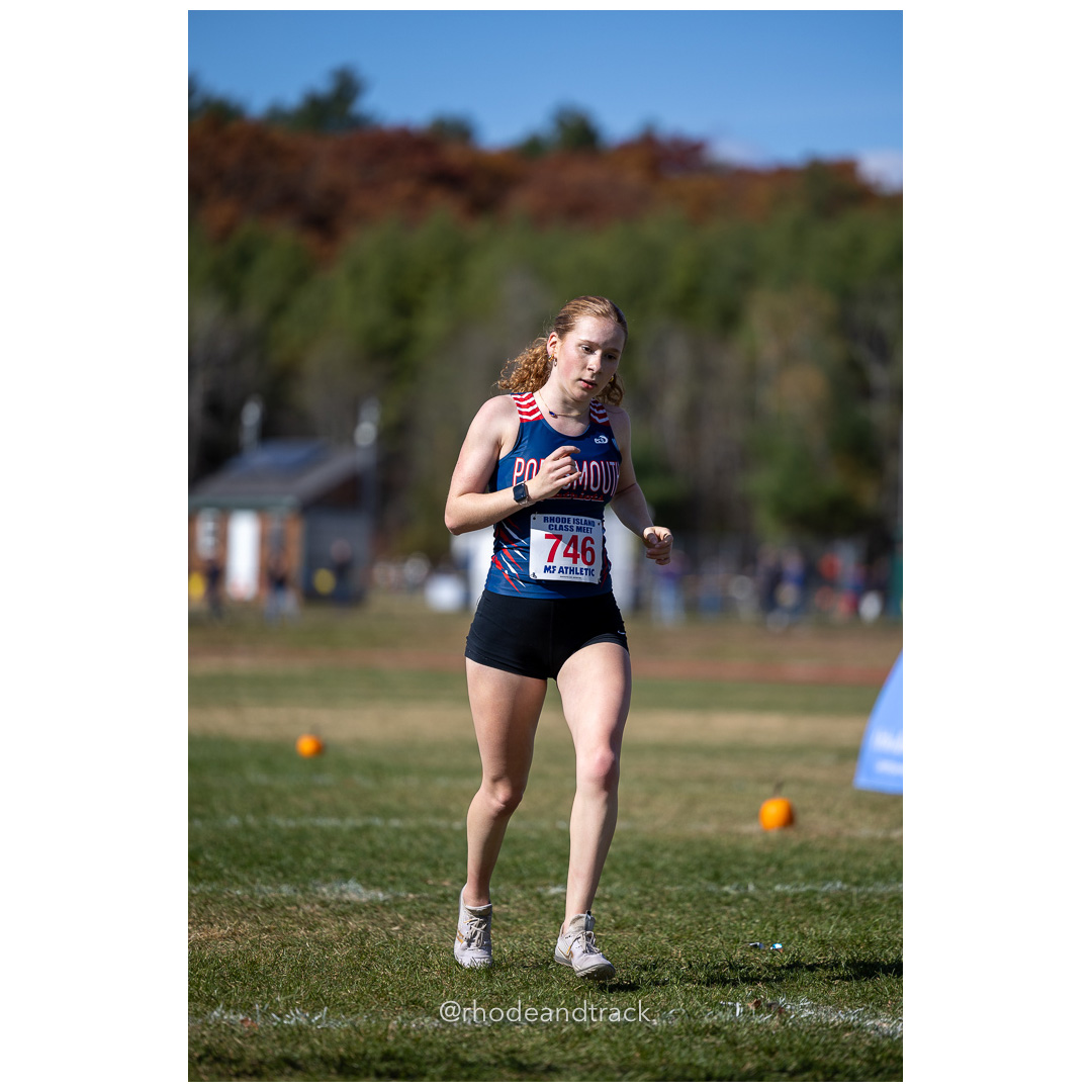 Eleni Drosinos, Portsmouth, at 2024 RIIL Cross Country Class Championships at Ponaganset High School, North Scituate, Rhode Island on October 26, 2024 title=
