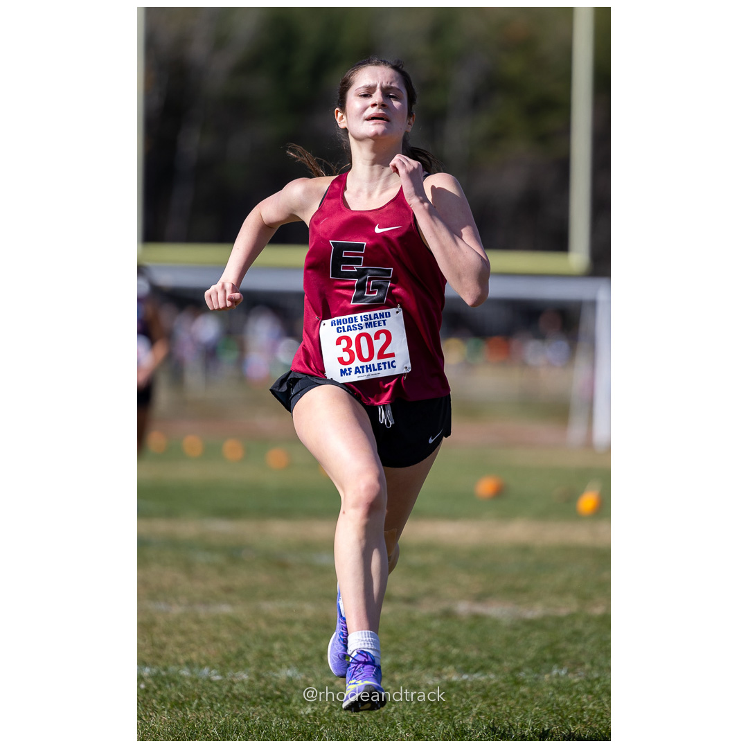 Lily Azzoli, East Greenwich, at 2024 RIIL Cross Country Class Championships at Ponaganset High School, North Scituate, Rhode Island on October 26, 2024 title=