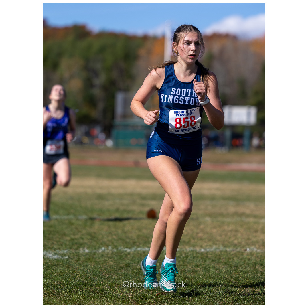 Ava Hayes, South Kingstown, at 2024 RIIL Cross Country Class Championships at Ponaganset High School, North Scituate, Rhode Island on October 26, 2024 title=