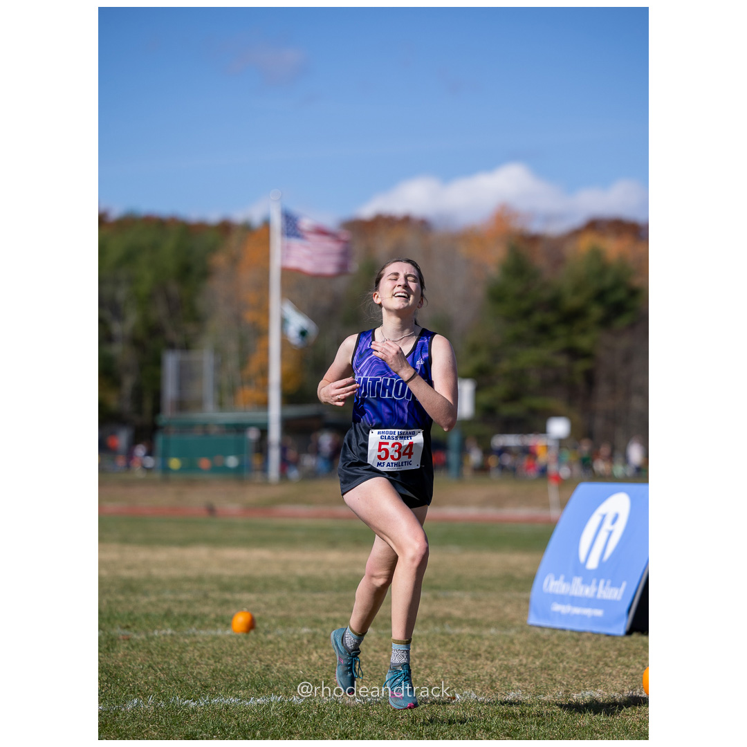 Lucy O'Brien, Mount Hope, at 2024 RIIL Cross Country Class Championships at Ponaganset High School, North Scituate, Rhode Island on October 26, 2024 title=