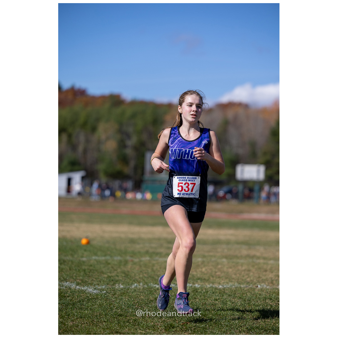 Evelyn Towers, Mount Hope, at 2024 RIIL Cross Country Class Championships at Ponaganset High School, North Scituate, Rhode Island on October 26, 2024 title=