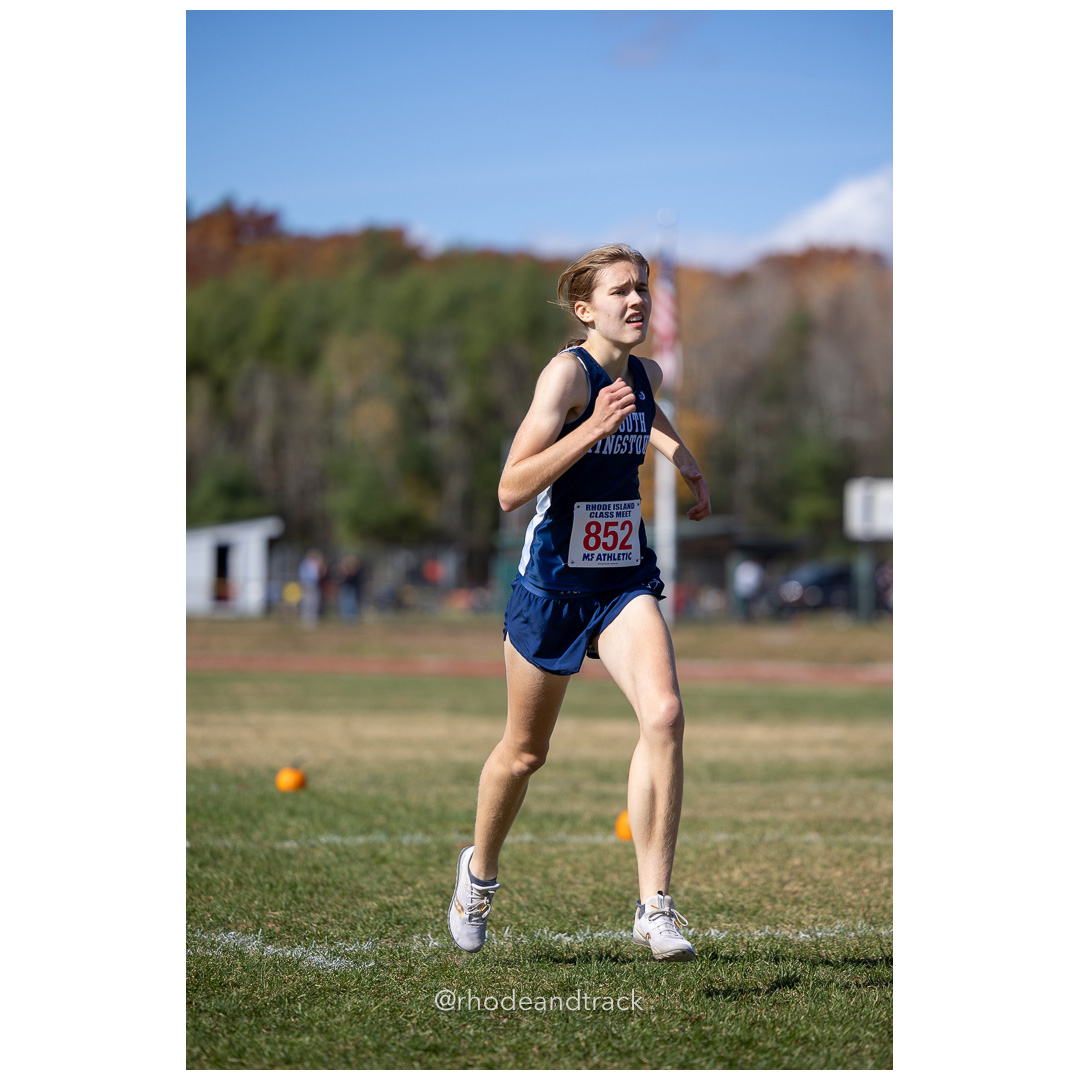 Greta Dahl, South Kingstown, at 2024 RIIL Cross Country Class Championships at Ponaganset High School, North Scituate, Rhode Island on October 26, 2024 title=