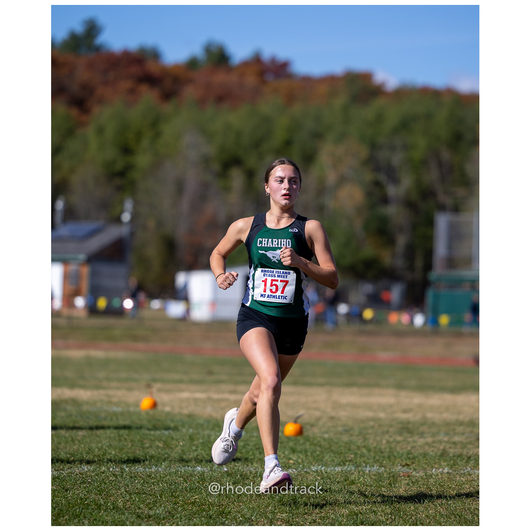 Grace Steere, Chariho, at 2024 RIIL Cross Country Class Championships at Ponaganset High School, North Scituate, Rhode Island on October 26, 2024 title=