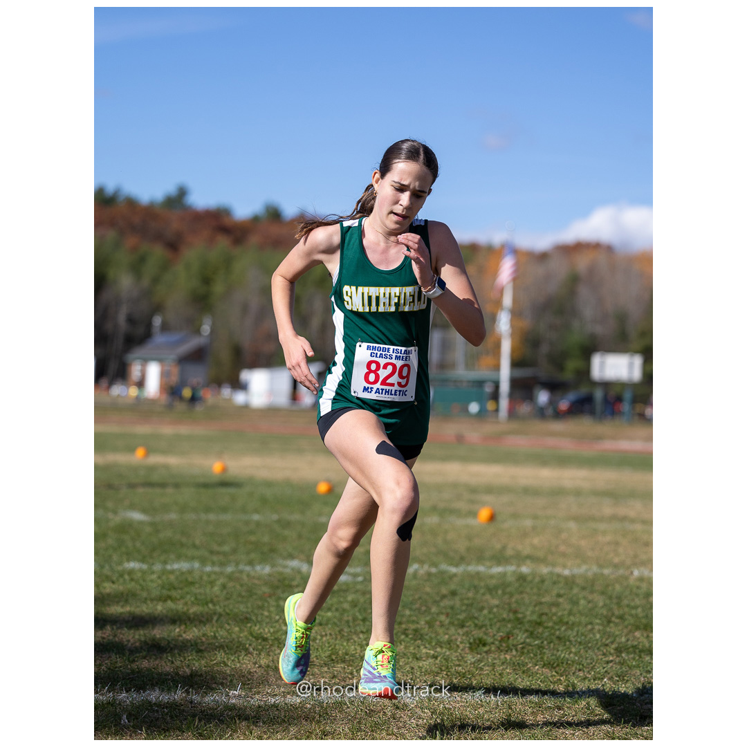 Ella Koconis, Smithfield, at 2024 RIIL Cross Country Class Championships at Ponaganset High School, North Scituate, Rhode Island on October 26, 2024 title=