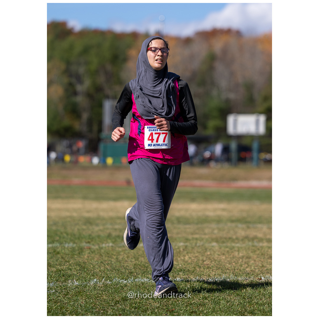 Khadija Kouraj, Lincoln, at 2024 RIIL Cross Country Class Championships at Ponaganset High School, North Scituate, Rhode Island on October 26, 2024 title=