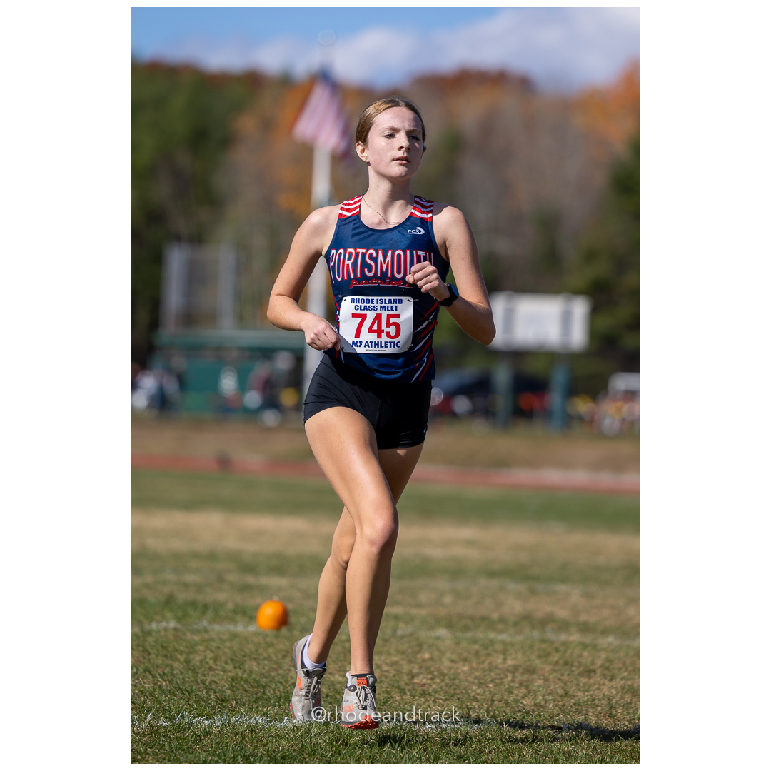 Addie Dalton, Portsmouth, at 2024 RIIL Cross Country Class Championships at Ponaganset High School, North Scituate, Rhode Island on October 26, 2024 title=