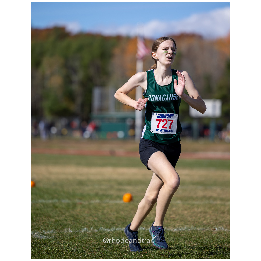 Leah Seddon, Ponaganset, at 2024 RIIL Cross Country Class Championships at Ponaganset High School, North Scituate, Rhode Island on October 26, 2024 title=