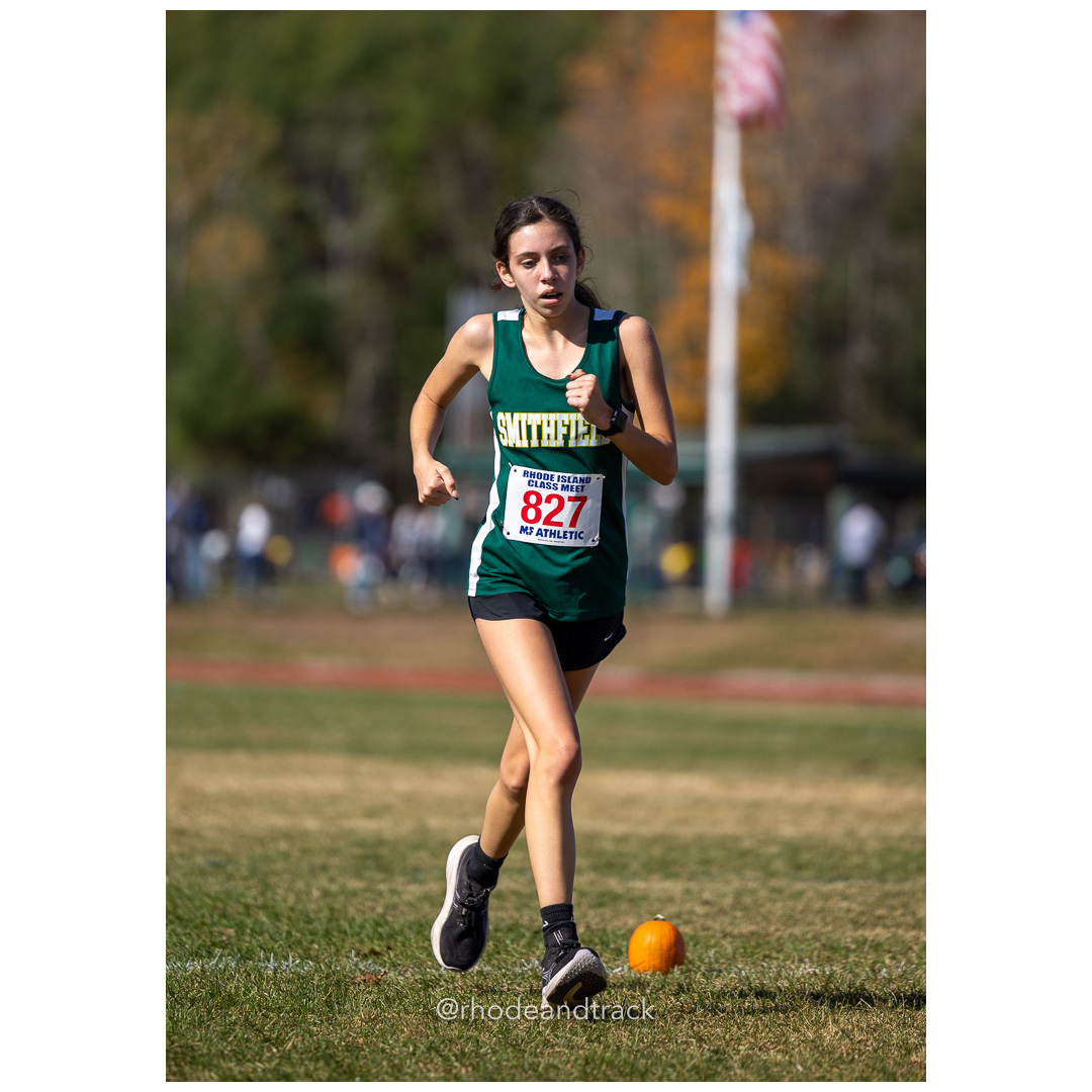 Autumn Fallon, Smithfield, at 2024 RIIL Cross Country Class Championships at Ponaganset High School, North Scituate, Rhode Island on October 26, 2024 title=