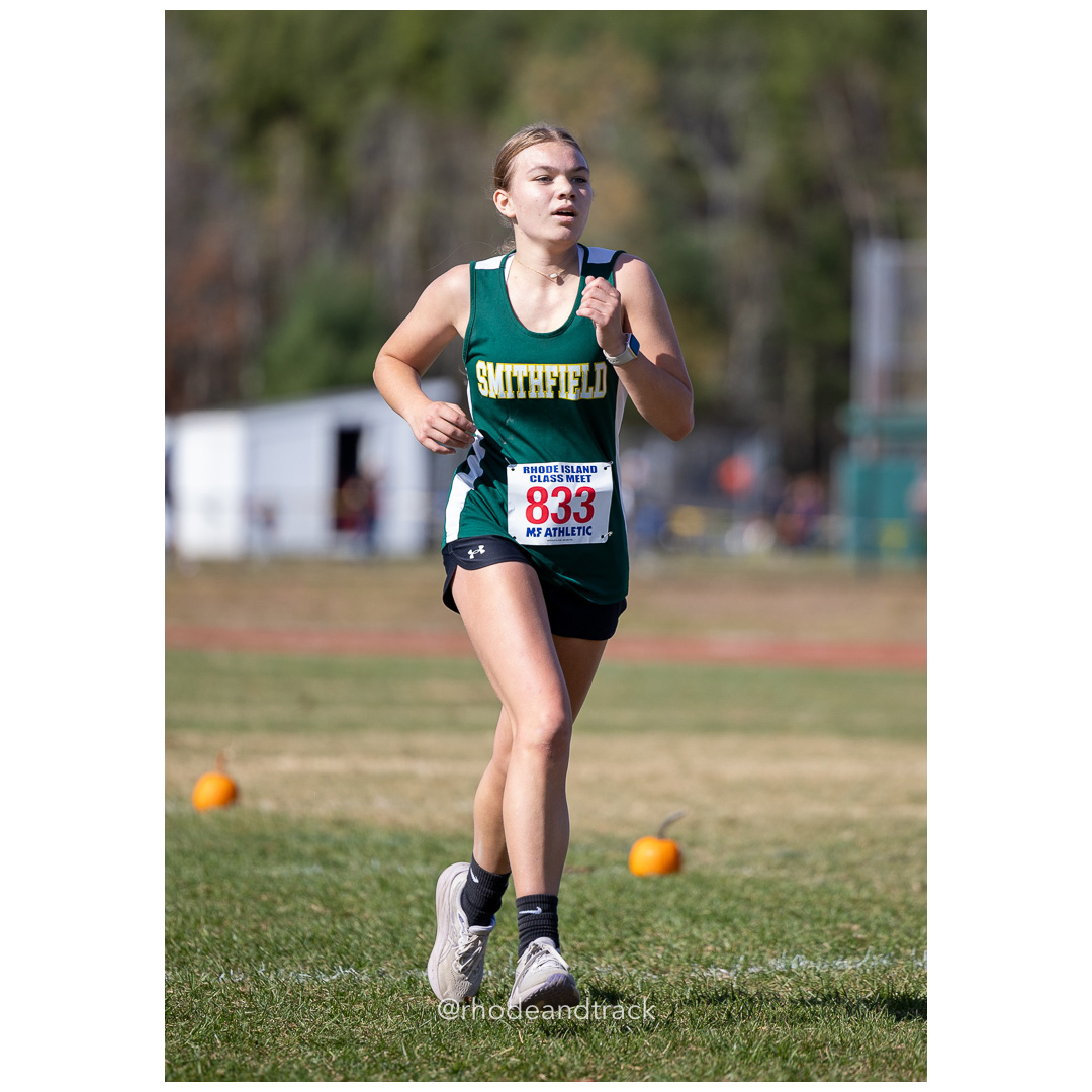 Emma Tuetken, Smithfield, at 2024 RIIL Cross Country Class Championships at Ponaganset High School, North Scituate, Rhode Island on October 26, 2024 title=
